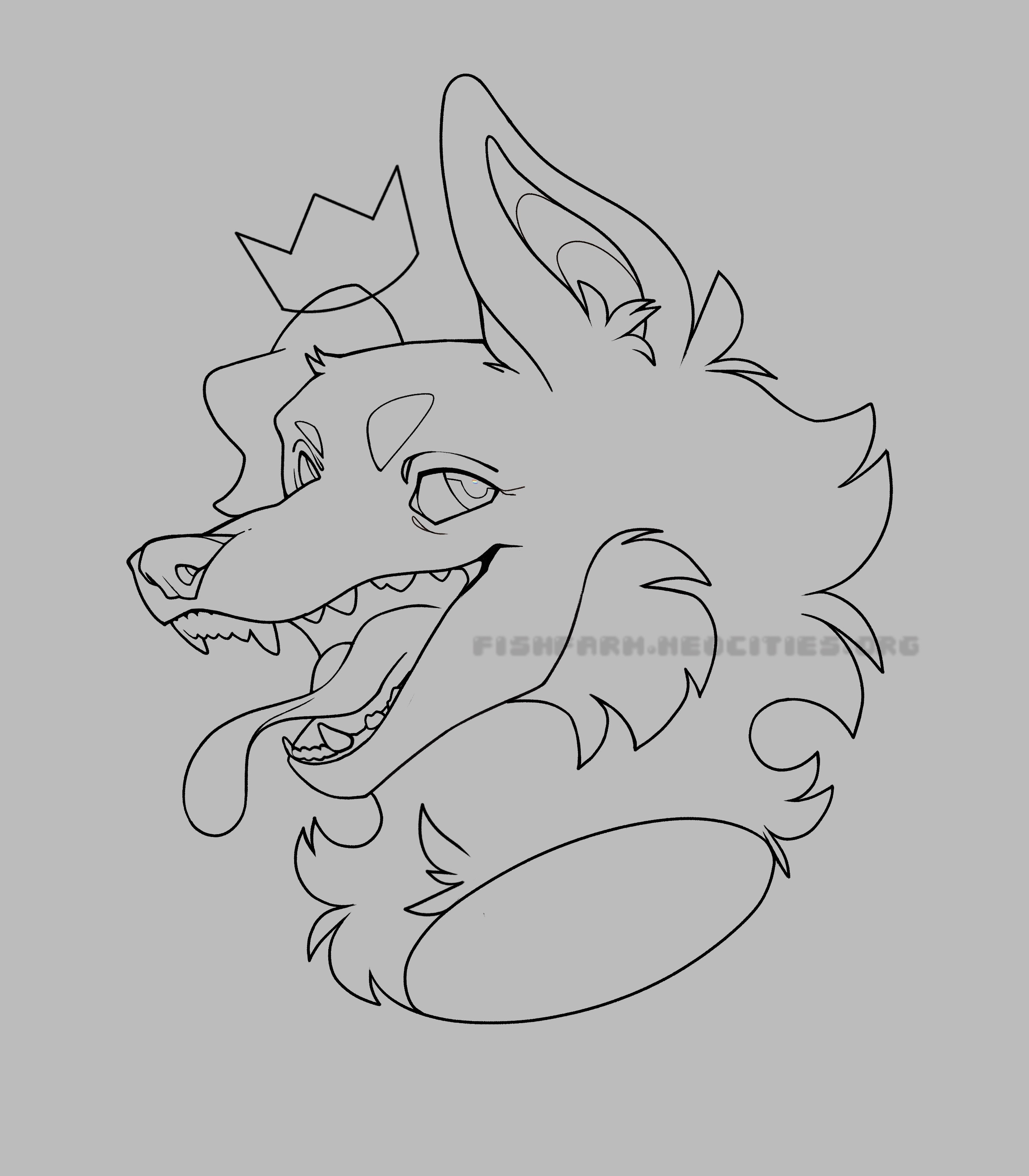 Lineart headshot of my OC Koifee made in Procreate